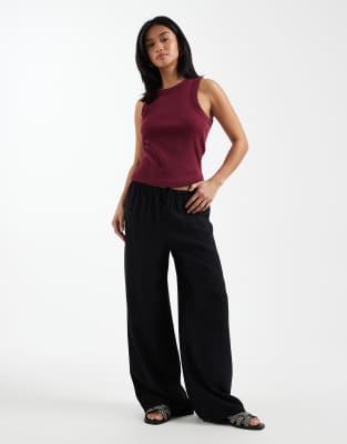 New Look Petite - Pantalon large - Noir