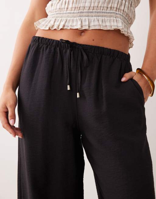 New Look Petite - Pantalon large tissé - Noir, 3 de 5