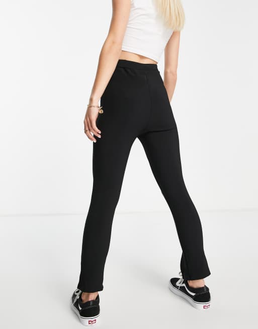New Look Petite - Pantaloni con spacchi sul davanti, colore nero, 3 di 4