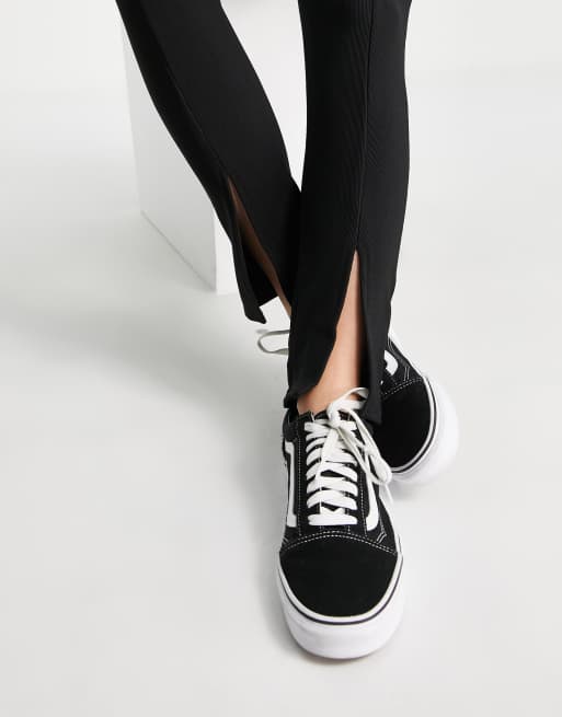 New Look Petite - Pantaloni con spacchi sul davanti, colore nero, 4 di 4