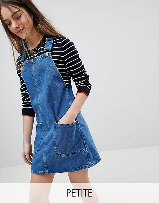 New Look Petite pinafore in blue