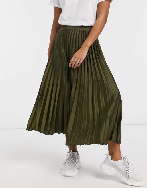 New look best sale green pleated skirt