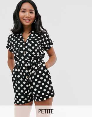 polka dot playsuit new look