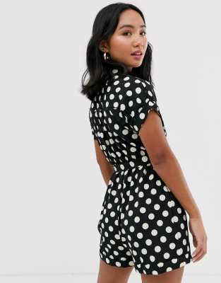 polka dot playsuit new look