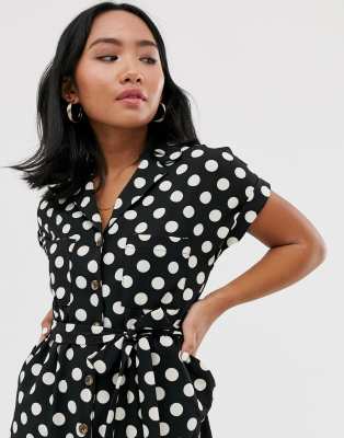 new look polka dot playsuit