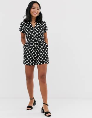 new look polka dot playsuit