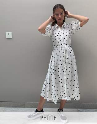 white polka dot dress new look