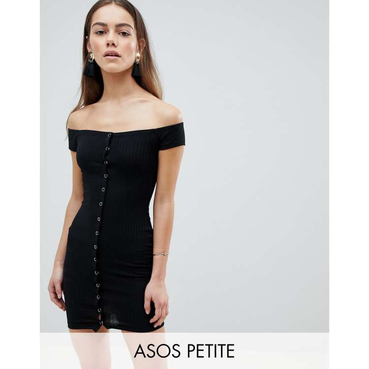 New Look Petite Rib Bardot Dress ASOS