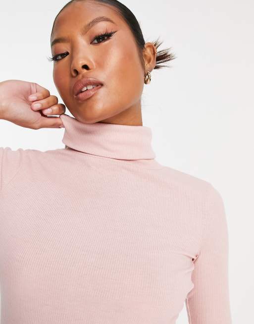 Light pink turtleneck on sale top