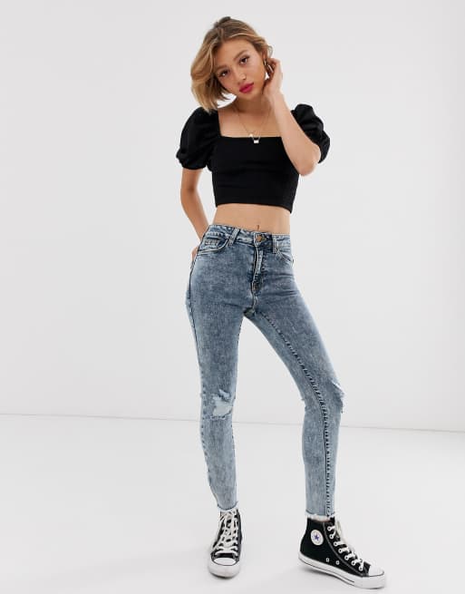 New look store petite ripped jeans