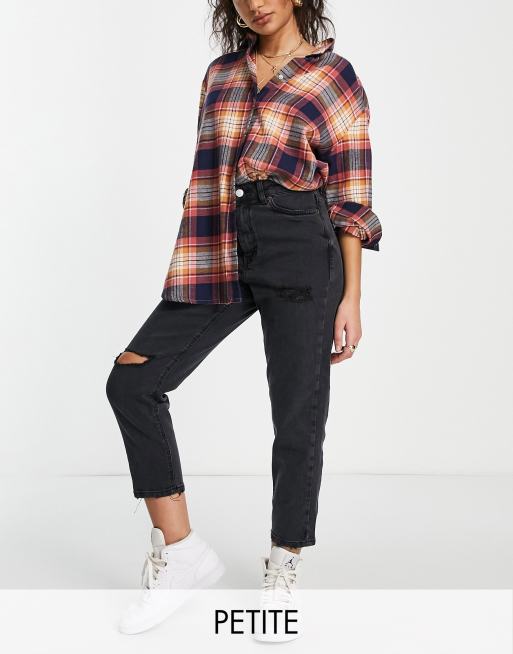 black ripped mom jeans