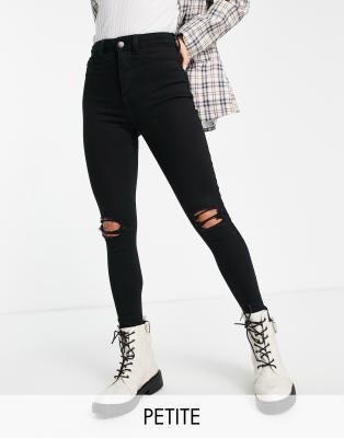 ripped skinny disco jeans in black