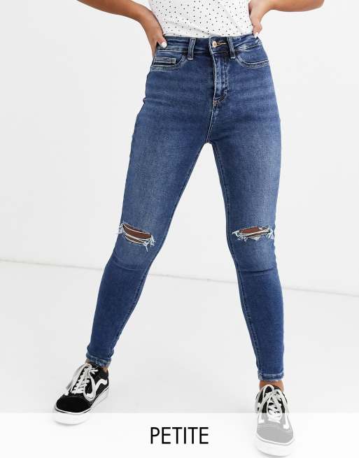 petite ripped skinny jeans