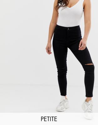 petite ripped jeans black