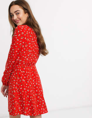 robe rouge fleurie