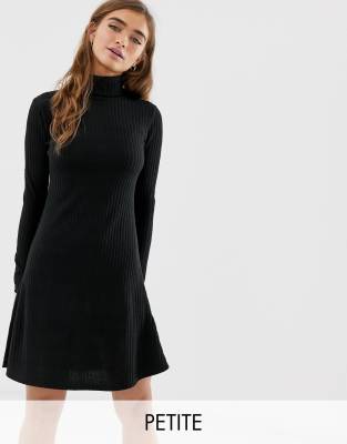 black roll neck dress