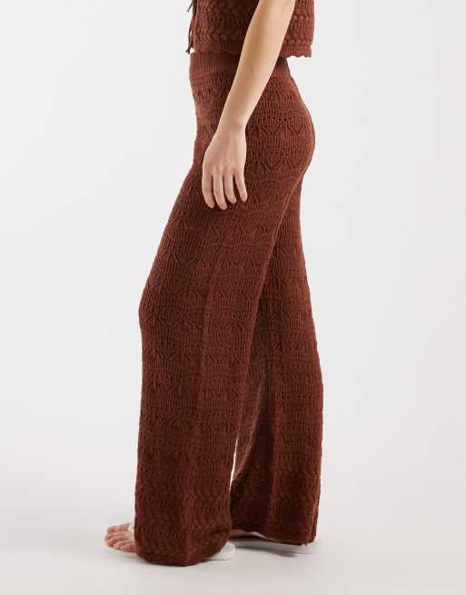 New Look Petite – Rostfärgade byxor med vågiga sömmar, del av set, 3 av 5