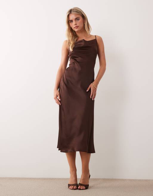 petite brown dresses for women Zimmermann Tan Pop Embroidered Midi Dress