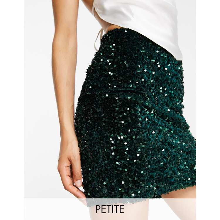 Green sparkly mini skirt sale