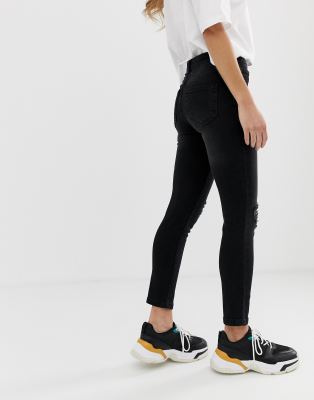 petite black skinny jeans
