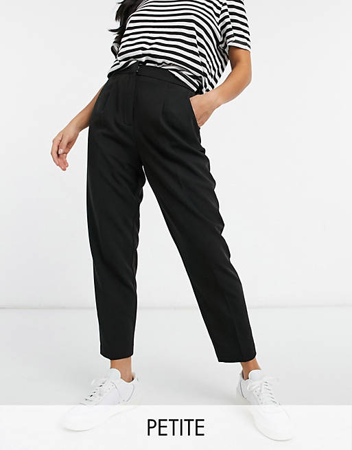 New Look Petite slim leg trousers in black | ASOS