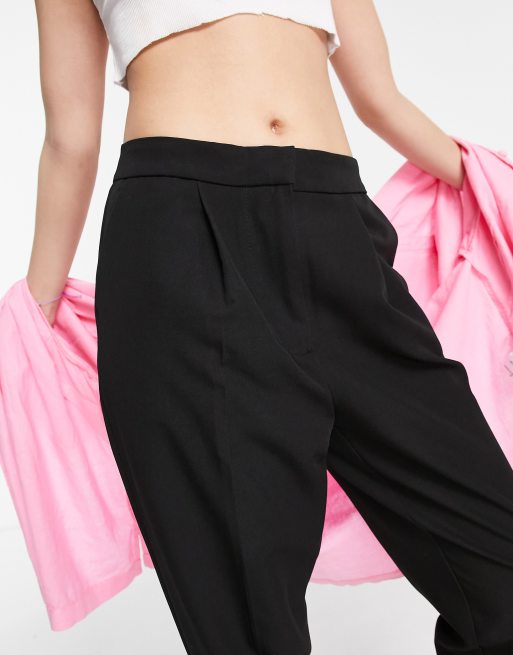 New Look Petite slim tapered trousers in black