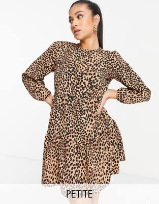 leopard print smock dress new look