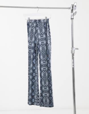 petite snake print flares