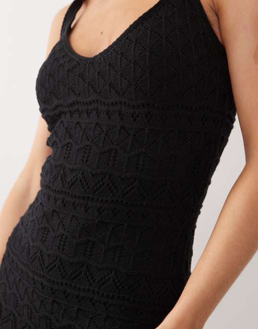 New Look Petite - Sort midikjole i strik, 3 af 4