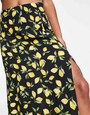 new look lemon skirt