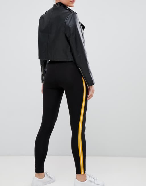 Petite side hot sale stripe leggings