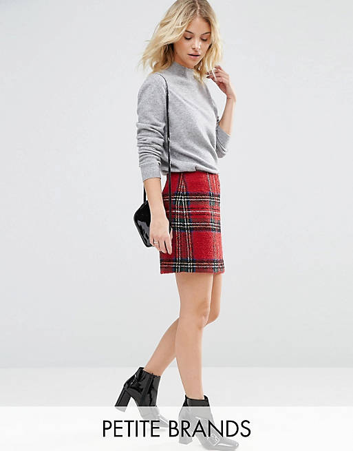 New Look Petite Tartan Mini Skirt