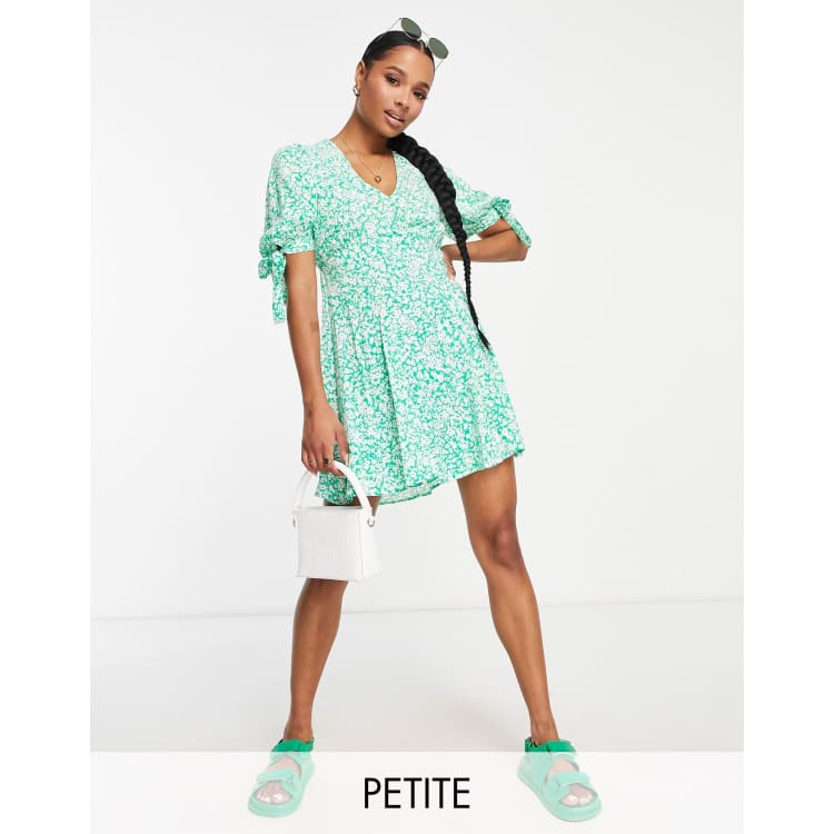 new look green tea dress Dark Green Print A-Line Tea Length Mother Of Bride Dress