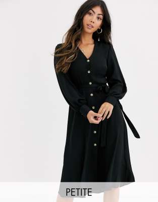 black button through dress