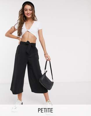 petite black cropped trousers