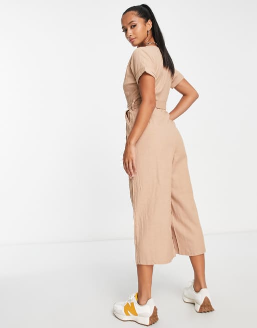 New Look Petite - Tuta jumpsuit multitasche color pietra, 2 di 4