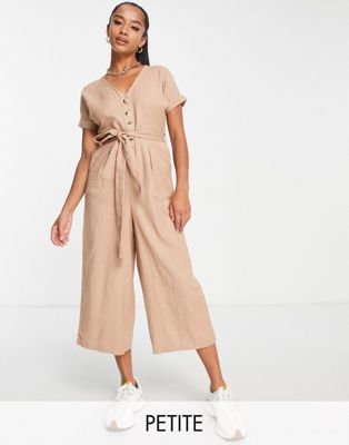 New Look Petite utility jumpsuit in stone