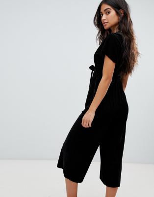 petite velvet jumpsuit