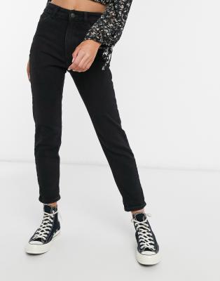 petite mom jeans black