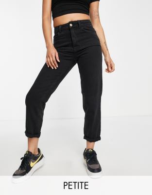 New Look Petite waist enhance mom jean in black - ASOS Price Checker