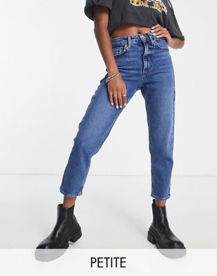 New Look Petite waist enhance mom jeans in blue