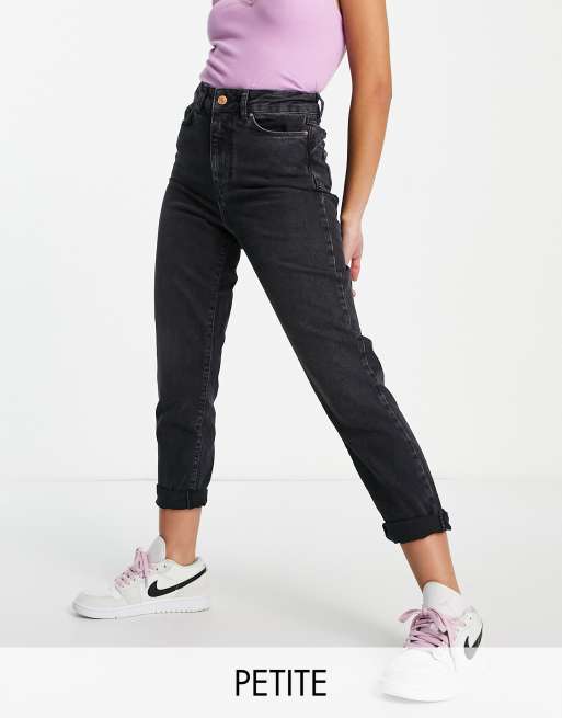 New Look Black Mom Jeans New Look Petite Waist Enhancing Mom Jeans In ...