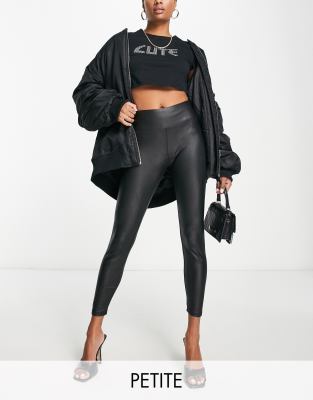 wet look legging in black