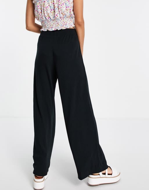 New look black outlet wide leg trousers