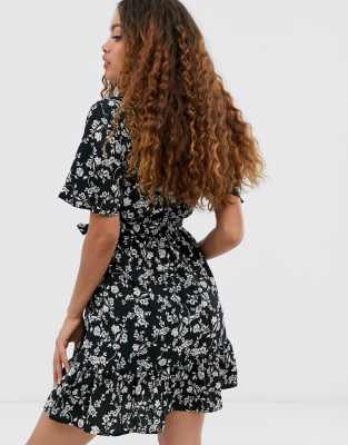 petite black floral dress