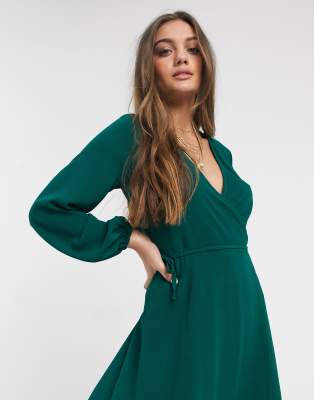 dark green petite dress