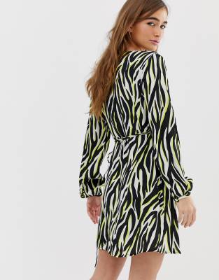 yellow zebra print dress