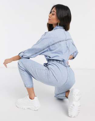 new look petite denim jumpsuit