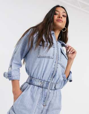 new look petite denim jumpsuit