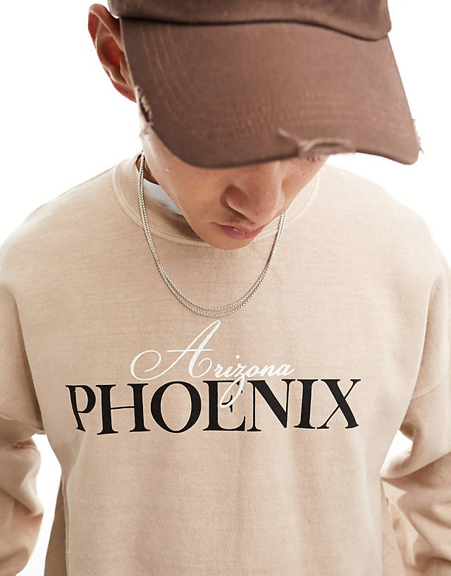 New Look - phoenix print sweatshirt in stone